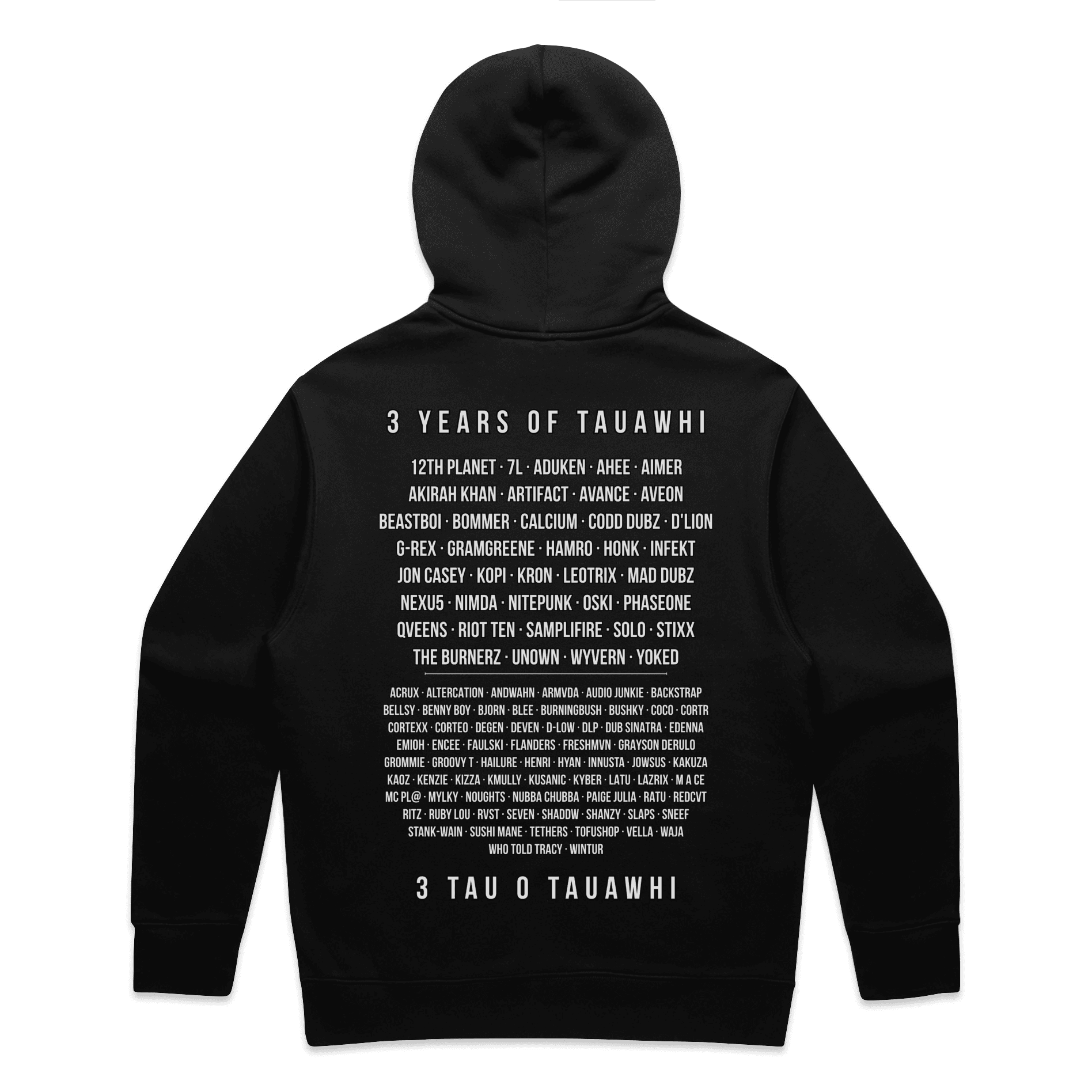 Tauawhi 3rd Anniversary Hoodie back
